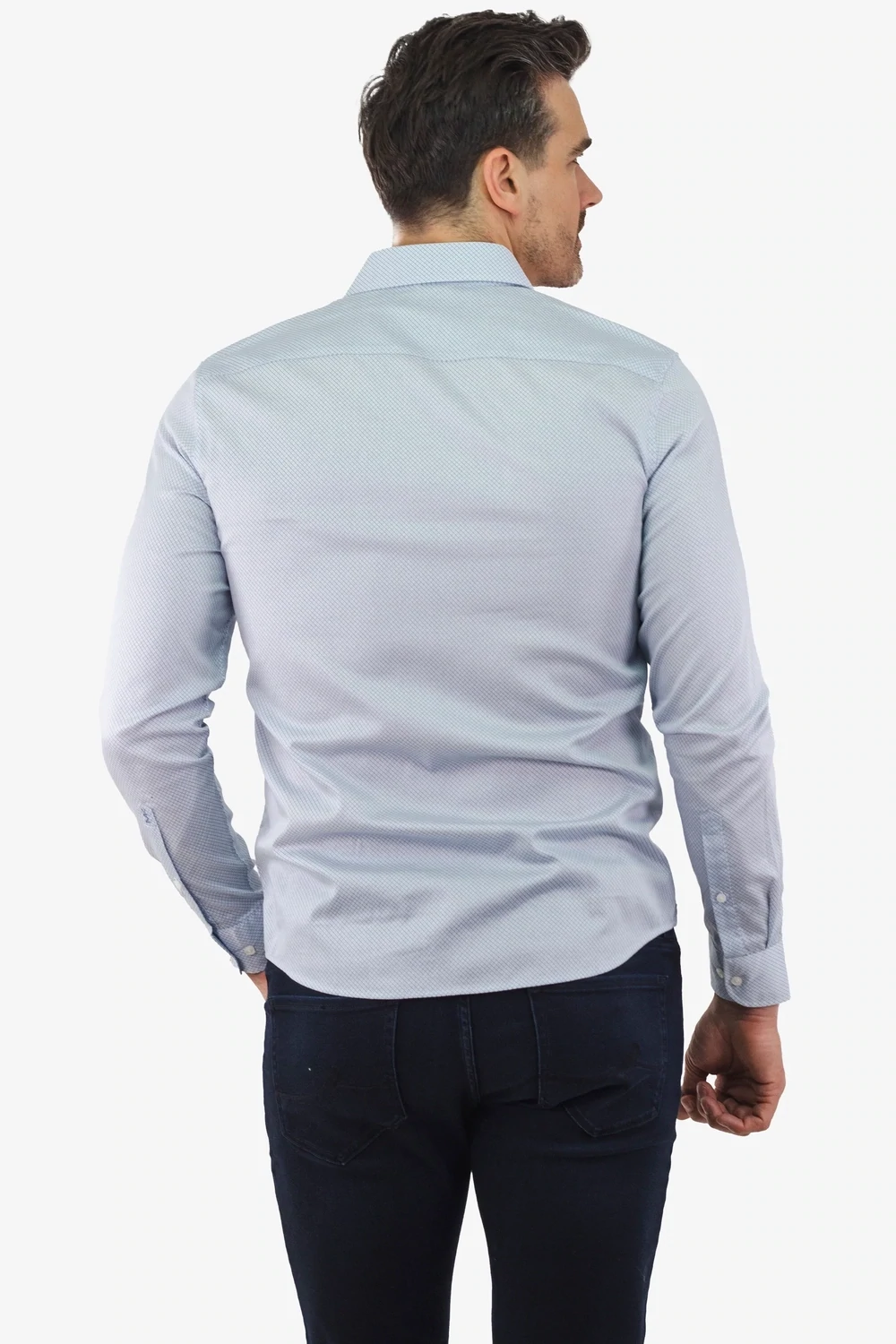 Michael Kors CR4406SBBX Men's Long Sleeve SF Stretch Spread Pixel Dress Shirt