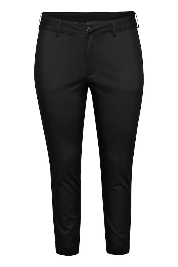 Kaffe Curve 10581546 Women's Leana Chino 7/8 Pants/ BLACK DEEP