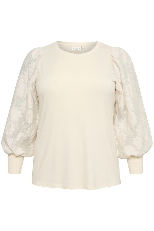 Kaffe Curve 10581393 Women's Long Sleeve Felina Liddy Blouse – Antique White