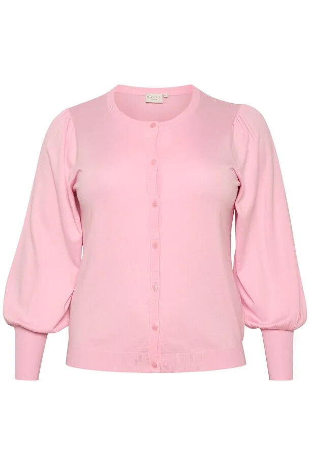 Kaffe Curve 10581441 Women's Long Sleeve Lazzy Knit Cardigan – Pink Mist