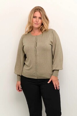 Kaffe Curve 10581441 Women's LS Lazzy Knit Cardigan/ CHINCHILLA MELANGE