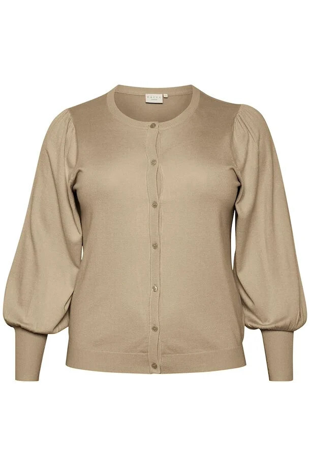 Kaffe Curve 10581441 Women's Long Sleeve Lazzy Knit Cardigan – Chinchilla Melange