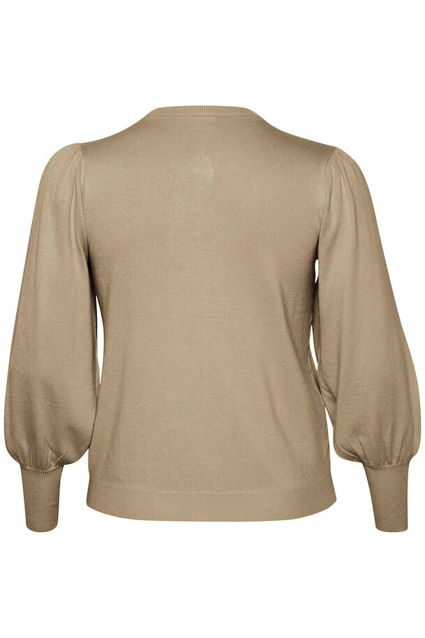 Kaffe Curve 10581441 Women's Long Sleeve Lazzy Knit Cardigan – Chinchilla Melange