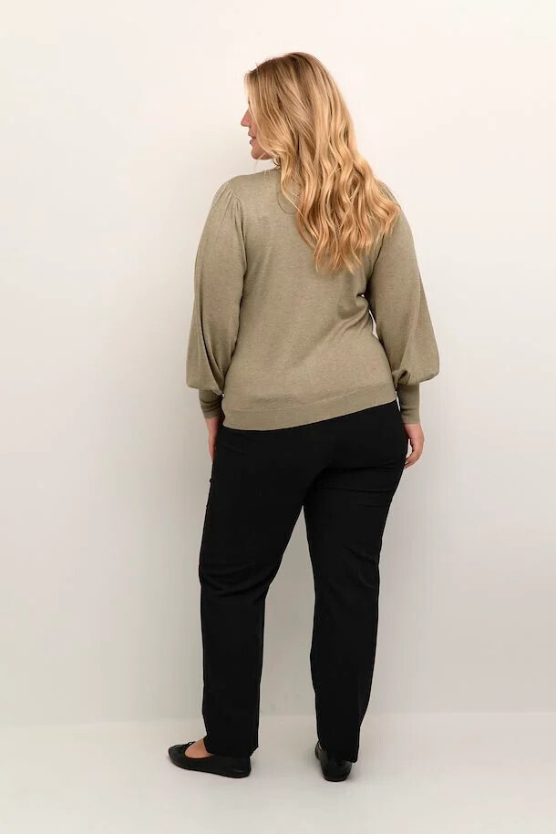 Kaffe Curve 10581441 Women's Long Sleeve Lazzy Knit Cardigan – Chinchilla Melange