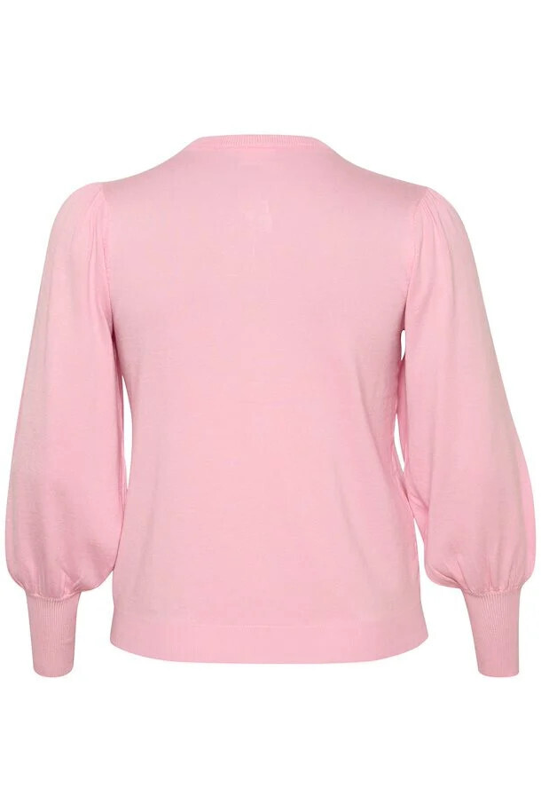 Kaffe Curve 10581441 Women's Long Sleeve Lazzy Knit Cardigan – Pink Mist