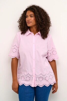 Kaffe Curve 10582154 Women's SS Samini Blouse/ PINK MIST