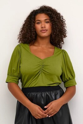 Kaffe Curve 10581401 Women's Short Sleeve Sissy Shirt – Calla Green