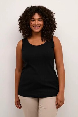 Kaffe Curve 10581396 Women's SL Carina Tank Top/ BLACK DEEP