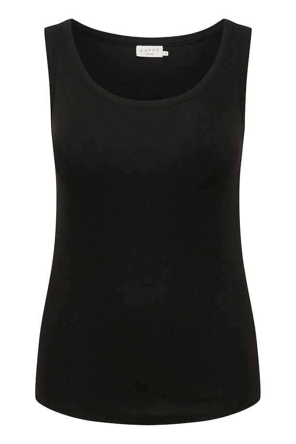 Kaffe Curve 10581396 Women's SL Carina Tank Top – Black Deep