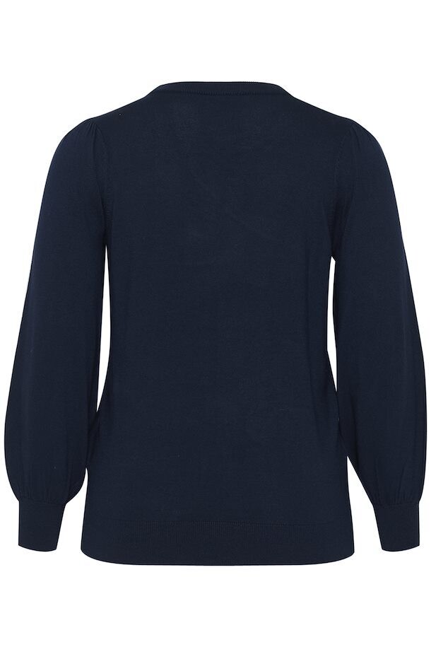 Kaffe Curve 10582018 Women's Long Sleeve Miana Plain Pullover Sweater – Midnight Marine