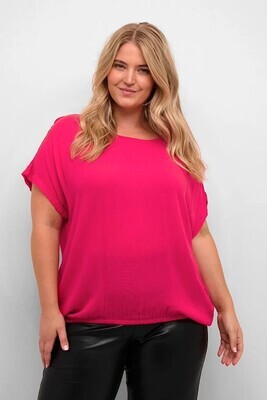 Kaffe Curve 10580267 Women’s SS Ami Stanley Blouse/ VIRTUAL PINK