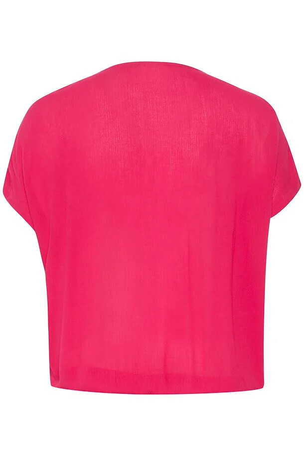 Kaffe Curve 10580267 Women’s Short Sleeve Ami Stanley Blouse – Virtual Pink