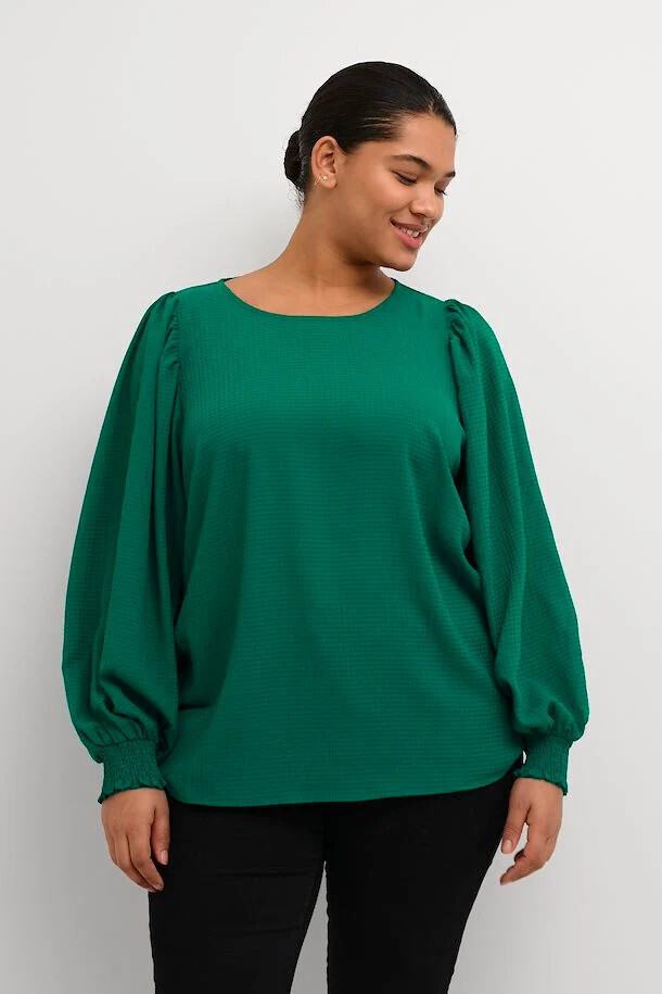 Kaffe Curve 10581771 Women's LS Dory Blouse/ AVENTURINE