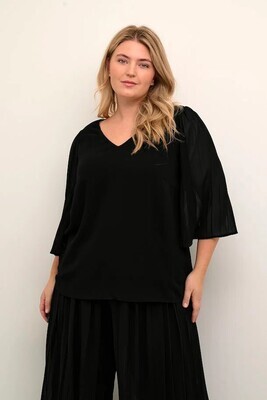 Kaffe Curve 10581827 Women's Long Sleeve Feri Blouse – Black Deep