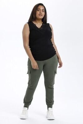 Kaffe Curve 10580695 Women's SL Lima Jersey Top/ BLACK DEEP