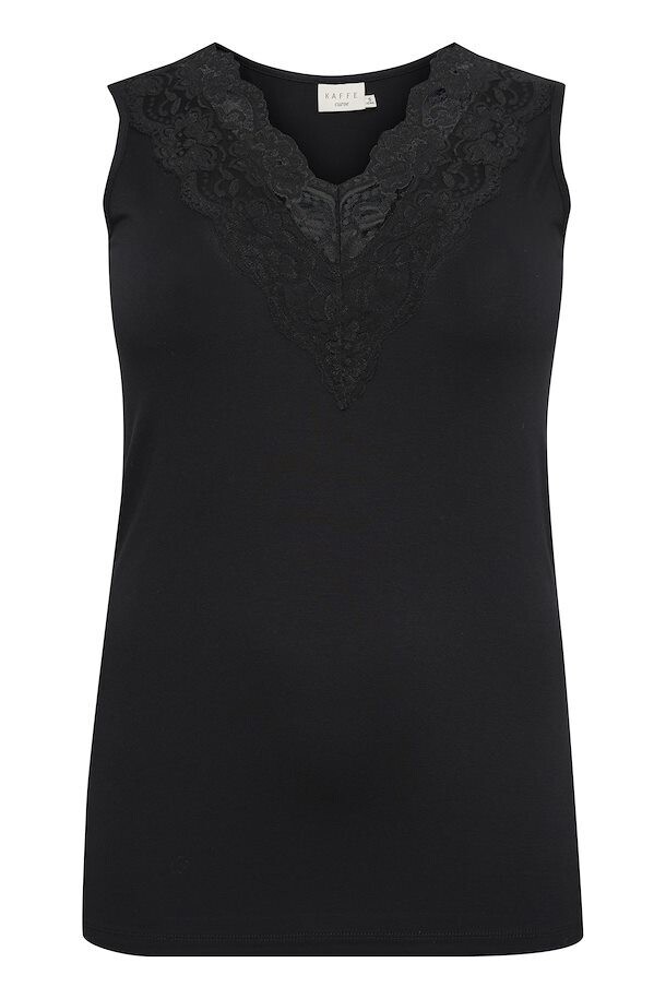Kaffe Curve 10580695 Women's SL Lima Jersey Top – Black Deep