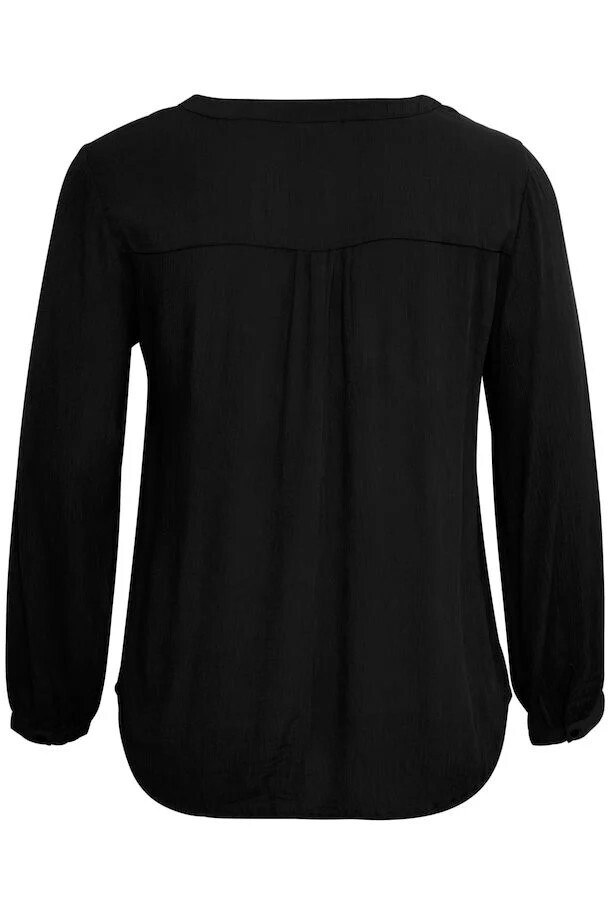 Kaffe Curve 10580001 Women’s Long Sleeve Ami Blouse – Black Deep