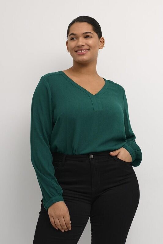 Kaffe Curve 10580001 Women’s LS Ami Blouse/ AVENTURINE