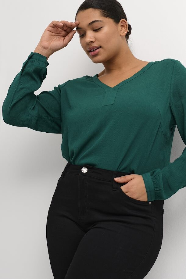 Kaffe Curve 10580001 Women’s LS Ami Blouse/ AVENTURINE