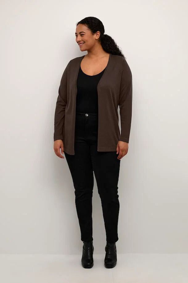 Kaffe Curve 10580339 Women’s Long Sleeve Farsia Cardigan – Java