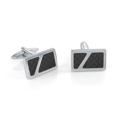 Italgem CL55 Men's S. Steel Carbon Fibre Cufflinks