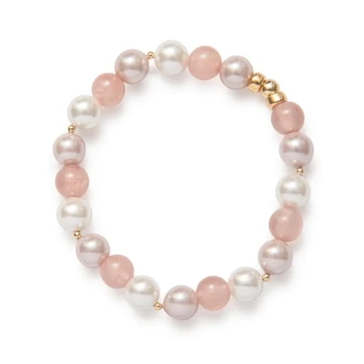 Beblue BBSURCANDY-M Large Pink, White & Gold Bead Bracelet