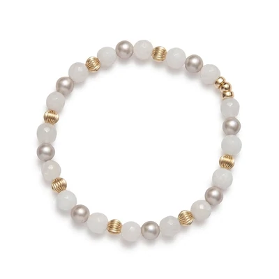 Beblue BBSURALLUR-SH White & Gold Bead Bracelet