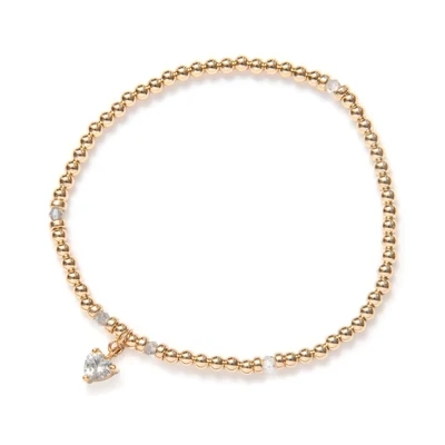 Beblue BBSURPLAY-CZ-M 14kt Gold Bracelet Crystal Heart Charm