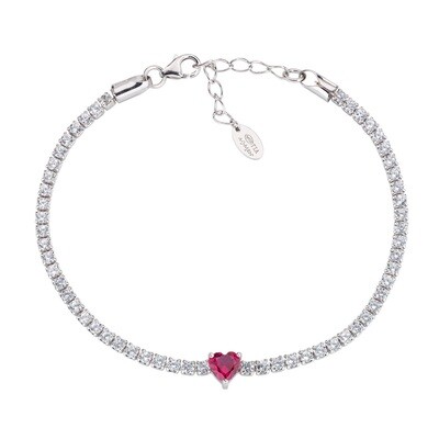 Amen BT21CUBRBZ16 Silver Ti Amo Cz Bracelet