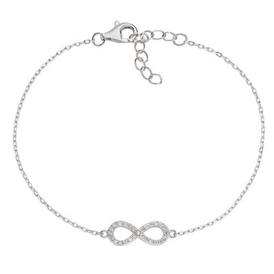 Amen BRINBBZ Women's Silver Infinity White CZ Bracelet