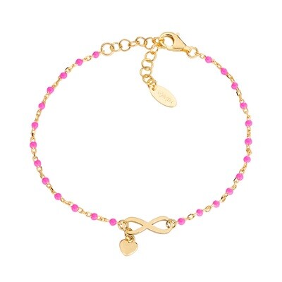 Amen BRSMINGF1 Women's Gold-Plated Infinity Bracelet – Fuchsia