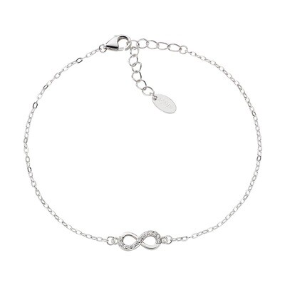 Amen BRIBBZ3 Women's Silver Infinity White CZ Bracelet