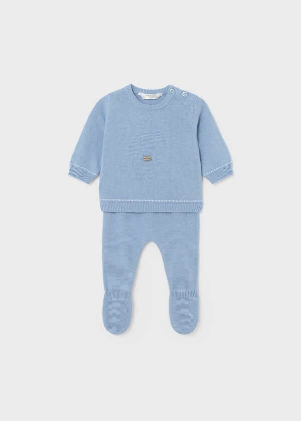 Mayoral 1535 Baby Boy's Long Sleeve Knit Sweater & Footed Pant Set 2PC