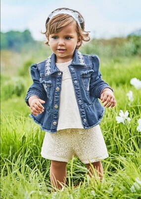 Mayoral 1235 Baby Girl's SL Guipure Lace Top & Shorts Set 2PC