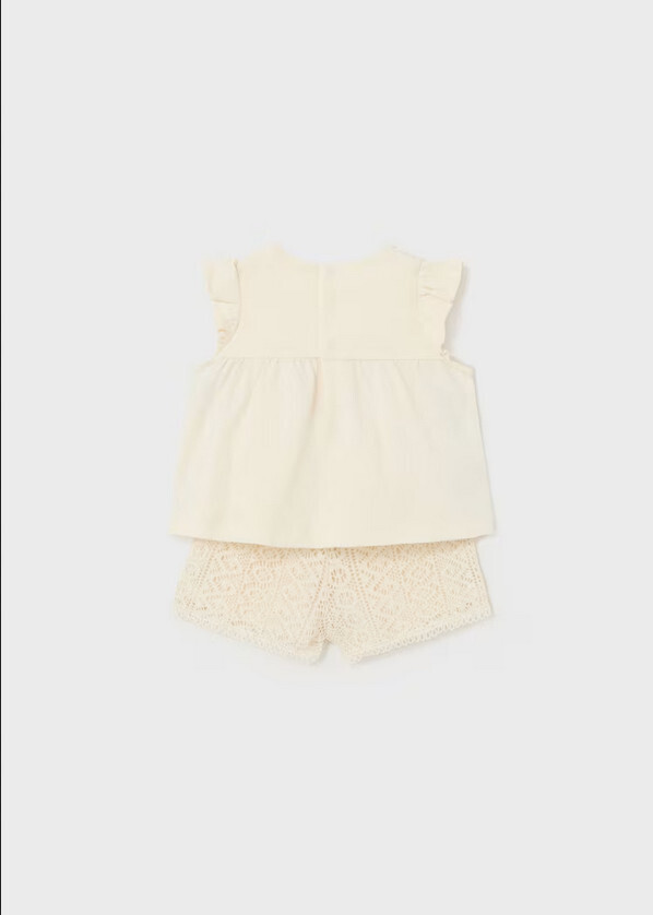 Mayoral 1235 Baby Girl's SL Guipure Lace Top & Shorts Set 2PC