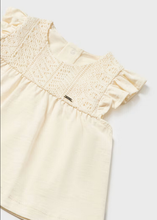 Mayoral 1235 Baby Girl's SL Guipure Lace Top & Shorts Set 2PC