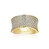 Sif Jakobs R2393-CZ-YG 18kt Gold Plated Felline Concavo Ring w/ CZ