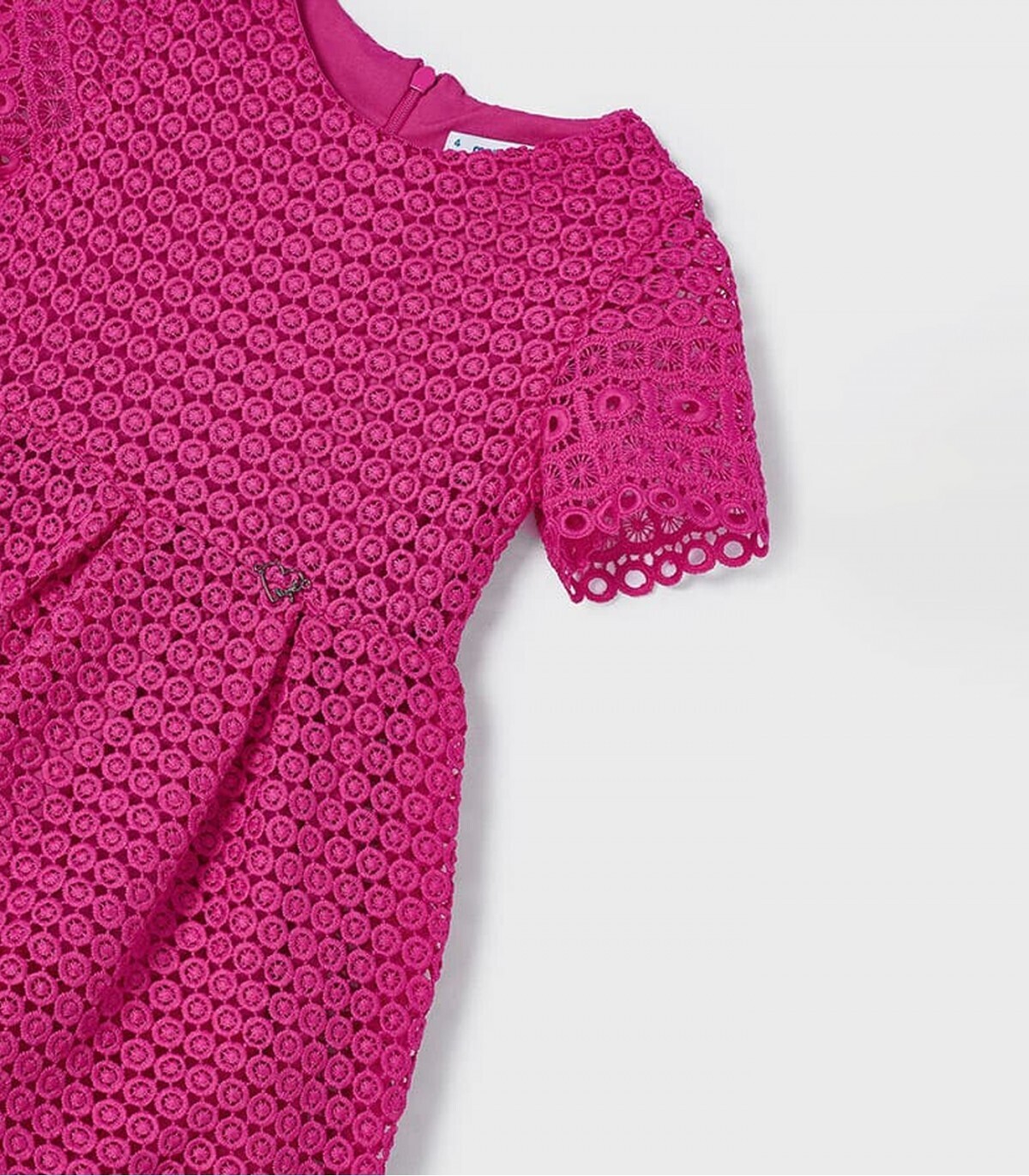 Mayoral 3918 Girl's Short Sleeve Embroidered Eyelet Dress