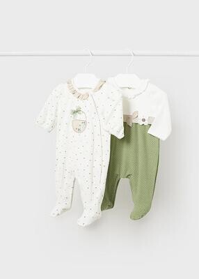 Mayoral 1709 Baby Girl's Long Sleeve Footed Onesie