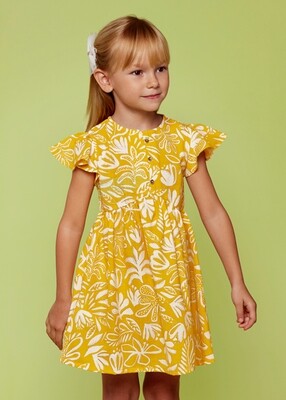 Mayoral 3923 girls printed dress with metallic detail SLV – Miel