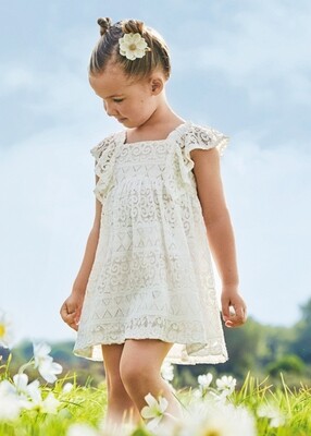 Mayoral 3924 girls embroidered lace sleeveless dress – Crudo