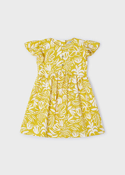 Mayoral 3923 girls printed dress with metallic detail SLV – Miel