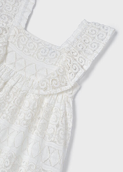 Mayoral 3924 girls embroidered lace sleeveless dress – Crudo