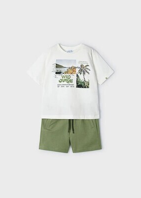 Mayoral 3605 Boy's Short Sleeve Wild Jungle T-Shirt & Shorts Set 2PC