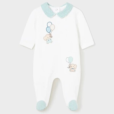 Mayoral 1720 Baby Boy's LS Footed Elephant Onesie/