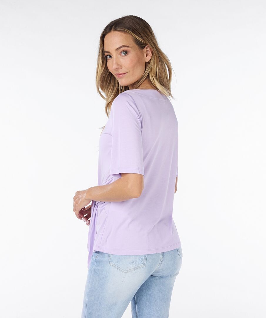 Esqualo SP24.30023 Women's Short Sleeve V-Neck Top w/ Waist Tie