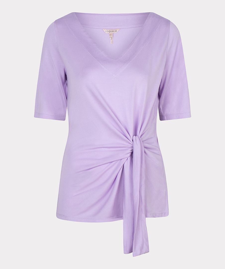 Esqualo SP24.30023 Women's Short Sleeve V-Neck Top w/ Waist Tie