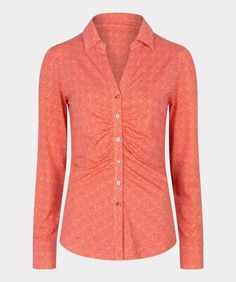 Esqualo SP24.30001 Women's Long Sleeve Ruched Chain Link Blouse