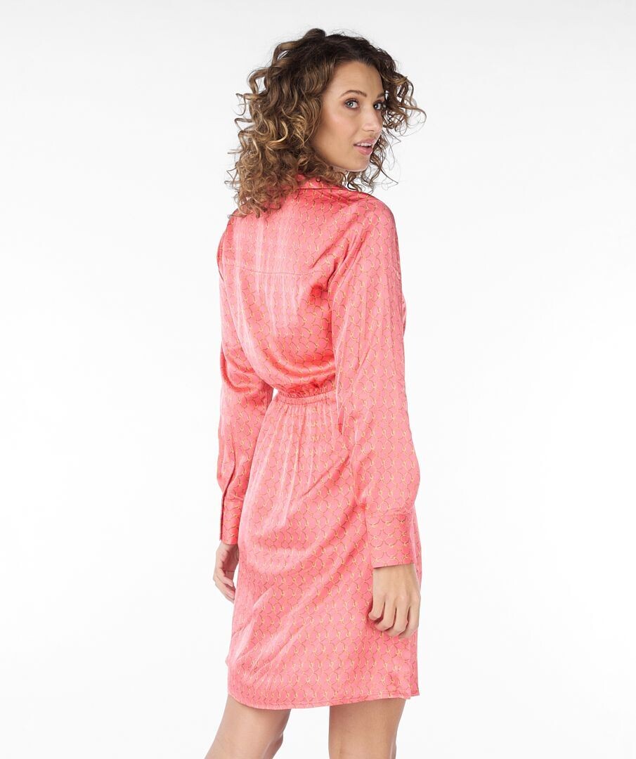 Esqualo SP24.14000 Women's Long Sleeve Satin Chain Link Dress