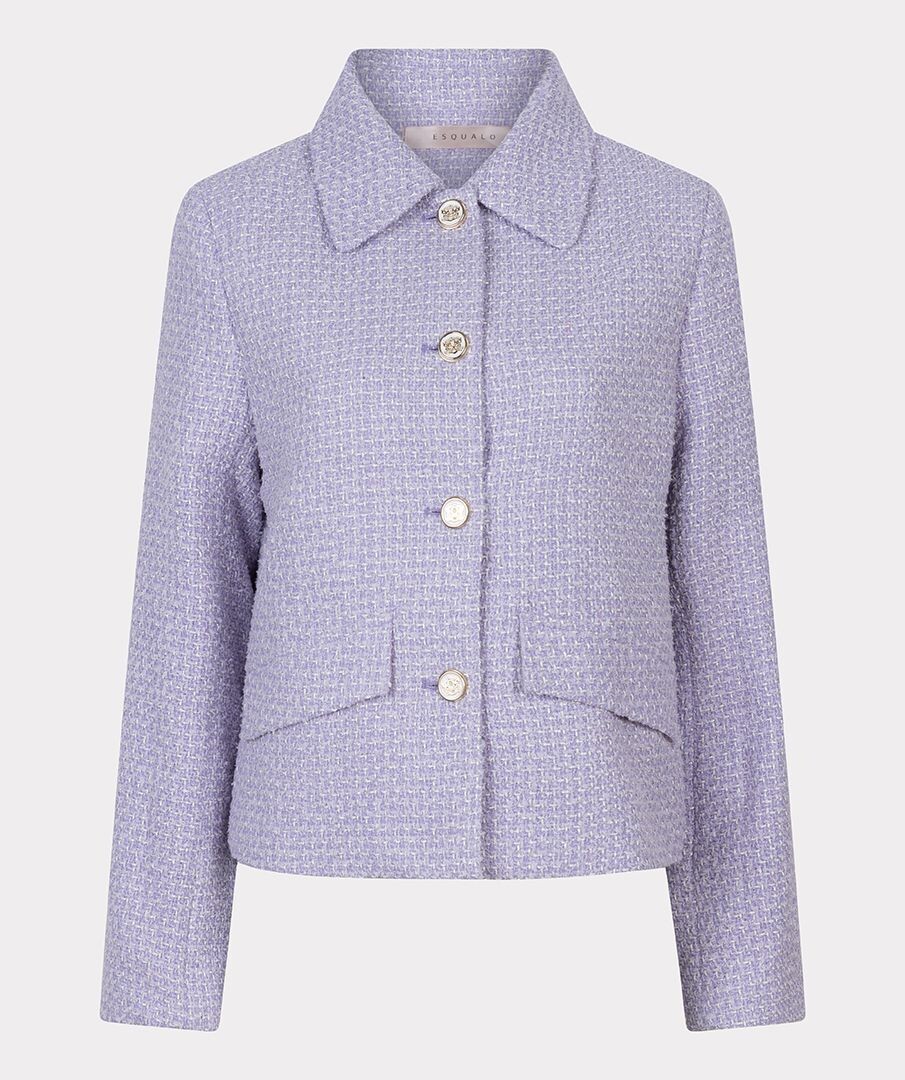 Esqualo SP24.19007 Women's Long Sleeve Tweed Check Blazer